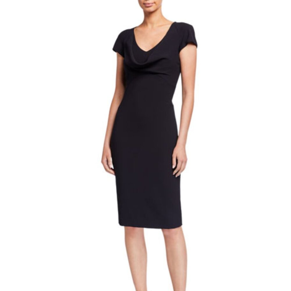 Emporio Armani Cap Sleeve Drape-Front Cady Cocktail Dress size 6